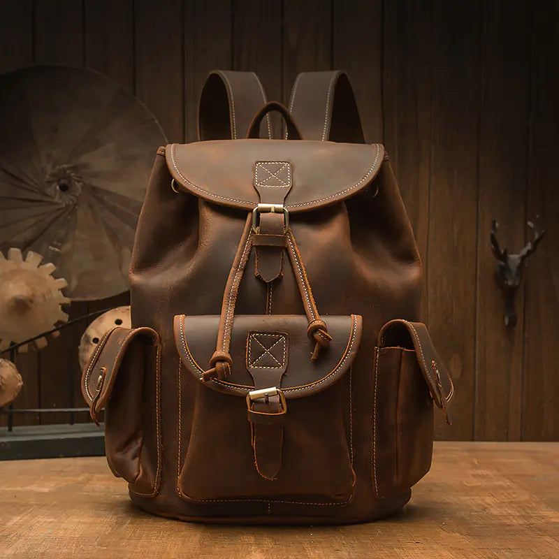 Vintage Artisanal Cowhide Backpack