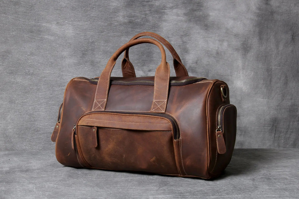 Vintage Luxe Leather Travel Bag