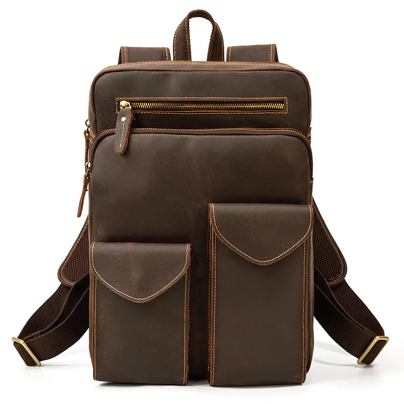 Rustic Leather Voyager Backpack