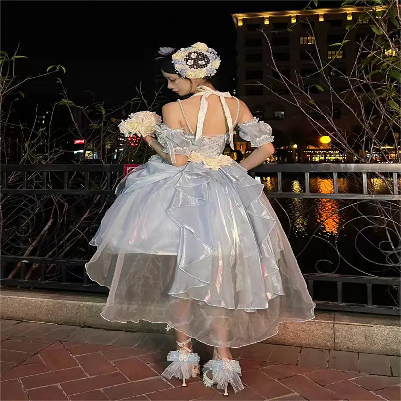 Elegant Sandy Rose Princess Gown