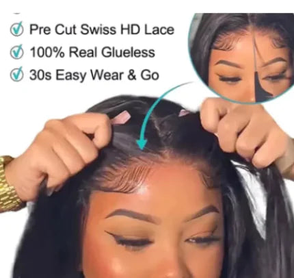 Natural Wave No-Glue Human Hair Wig