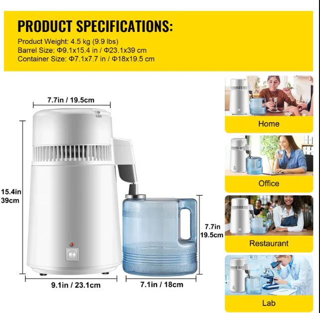 4L Elite Stainless Steel Water Distiller