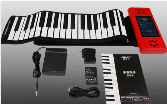 Elegant Portable 88-Key Roll-Up Piano