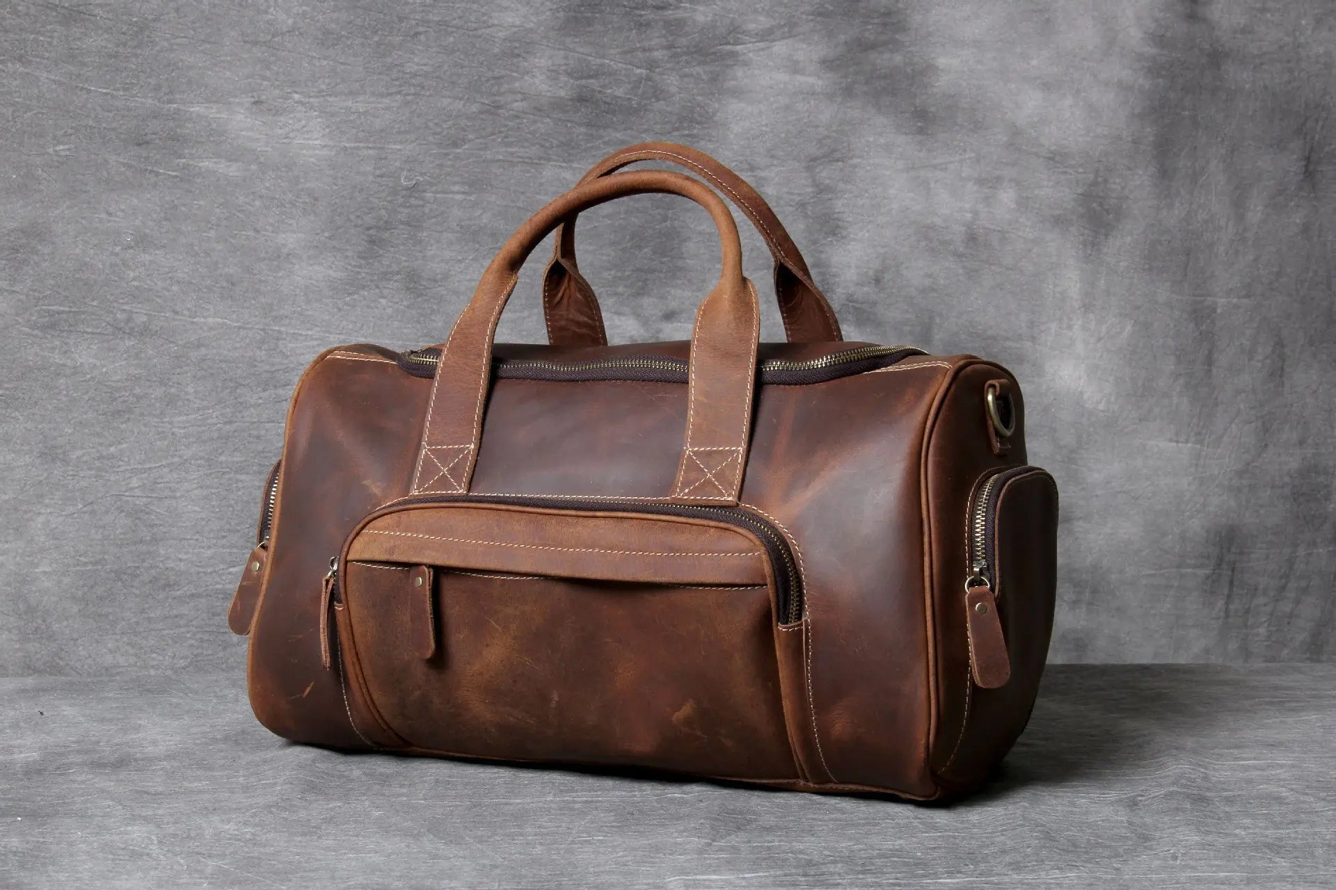 Vintage Luxe Leather Travel Bag