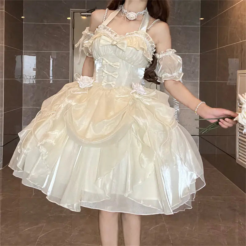 Elegant Sandy Rose Princess Gown