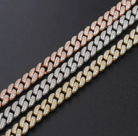 Silver Zircon Cuban Link Bracelet