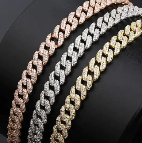 Silver Zircon Cuban Link Bracelet