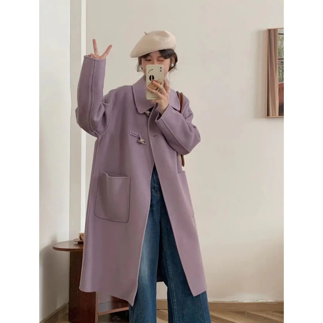 Elegant Women's Woolen Winter Coat