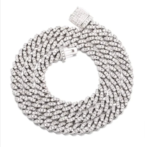 Sterling Silver Zircon Hip-Hop Necklace