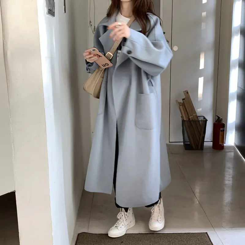 Elegant Women's Woolen Winter Coat