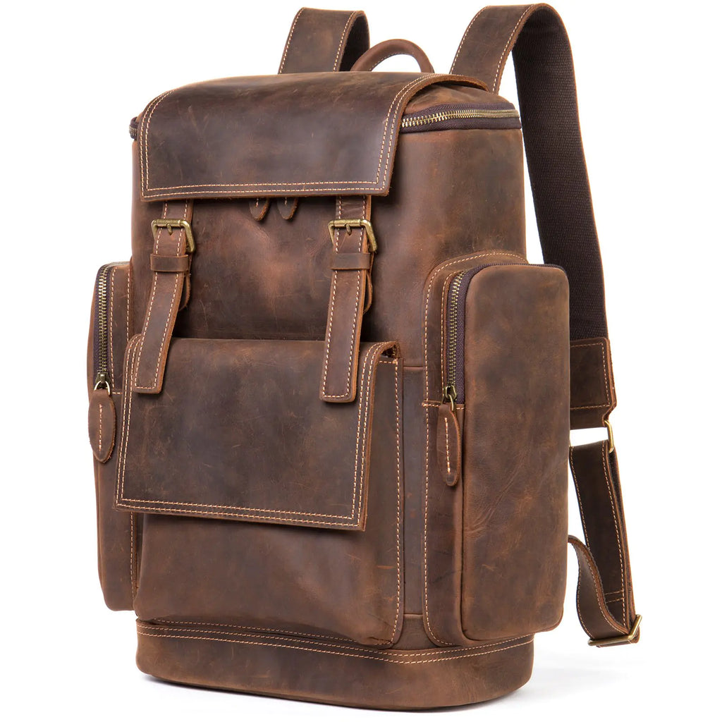 Elegant Men's Vintage Leather Backpack